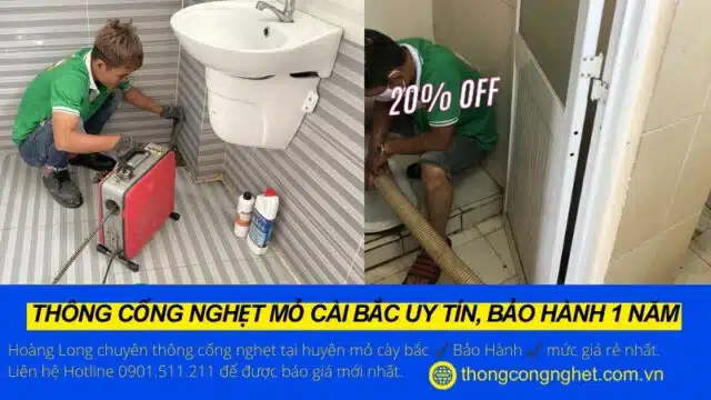 thông cống nghẹt huyện mỏ cày bắc