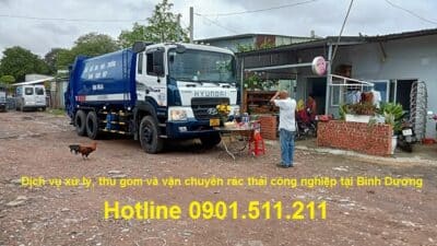 Dịch vụ thu gom vận chuyển và xử lý rác thải tại Bình Dương, thu gom và xử lý chất thải công nghiệp, xử lý nước thải. Hotline 0901511211