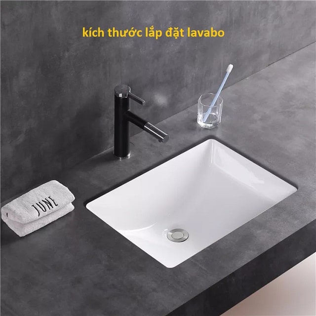 kích thước lắp đặt lavabo