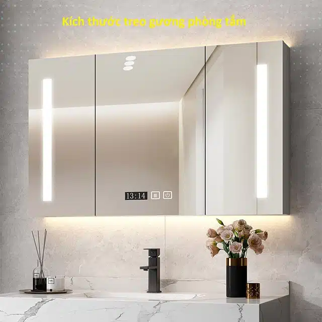 Kích thước treo gương phòng tắm