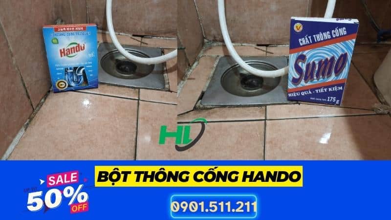 cách sử dụng bột thông cống hando