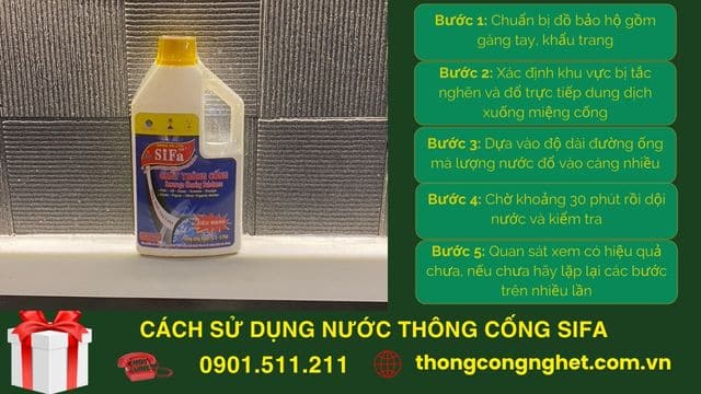 cách sử dụng nước thông cống sifa
