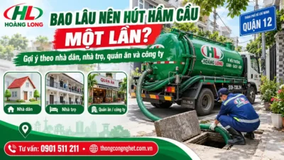 Hình minh họa bao lâu nên hút hầm cầu một lần cho nhà dân, nhà trọ tại Quận 12